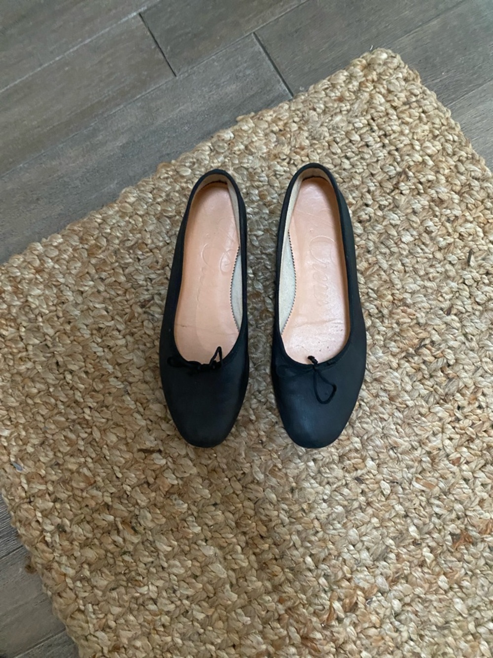 J. Crew Factory Black Ballet Flats With Bow Detail